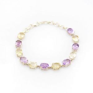 Citrine and Amethyst Bracelet