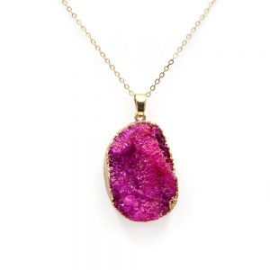 Druzy Red Stone Cluster Pendant
