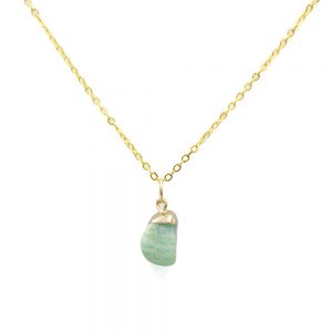 Natural Aquamarine Stone Gold Pendant