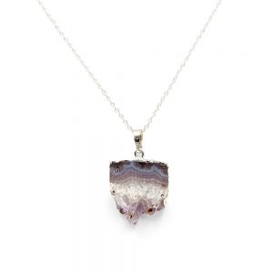 Natural Druzy Amethyst Clear Crystal Stone Pendant