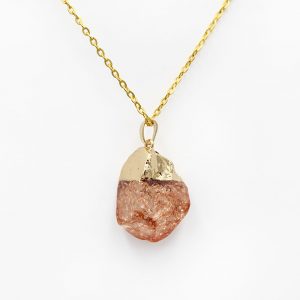 Natural Strawberry Quartz Stone Pendant
