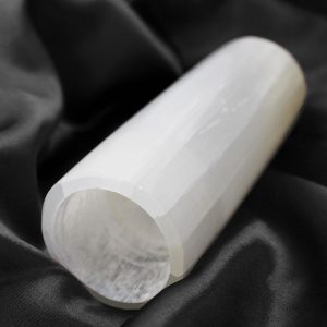 Selenite Round Tower Candle Holder