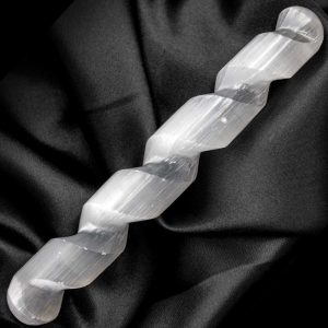 Natural Energy Spiritual Healing Spiral Selenite Massage Crystal Stick