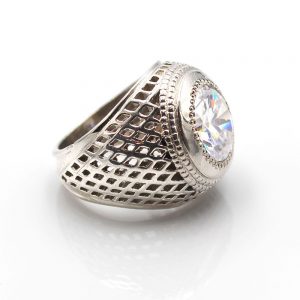 Clear Zircon Crystal Ring