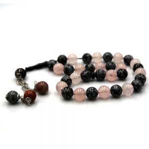 Rose Quartz / Snowflake Obsidian Prayer Beads