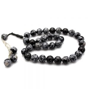 Snowflake Obsidian Prayer Beads
