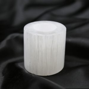 Selenite Round Tower Candle Holder - Small